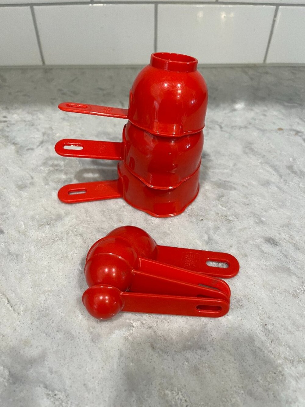 Red Measuring Cups Spoons Dansk Vintage 7 Pieces